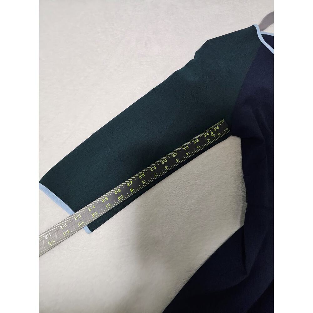 1901 NWT Sz4 Navy Blue Green block pleated fit n flare dress. Formal. Proper - Picture 5 of 16